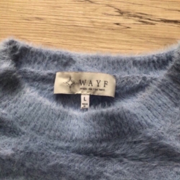 Wayf Light Blue Crew Neck Sweater - Picture 7 of 9